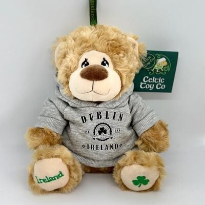 Celtic Toy Co. Grey Dublin Ireland Hoodie Teddy Bear